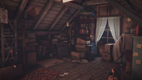 Grandpa’s Attic: The Beaty of Little Details Tuck Everlasting, Uncharted 4, Dog Games, Environment Art, Obey Me, Attic Rooms, Small Cabin, Fantasy Places, Big Adventure