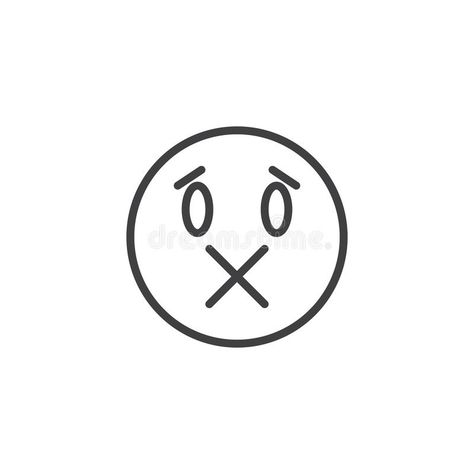 Silent Emoji face line icon. Linear style sign for mobile concept and web design. Secret face emoticon outline vector icon. Symbol, logo illustration. Vector vector illustration Silent Emoji, Confused Expression, Emotion Face, Concept Web, Emoji Face, Face Lines, Emoji Faces, Symbol Logo, Logo Illustration