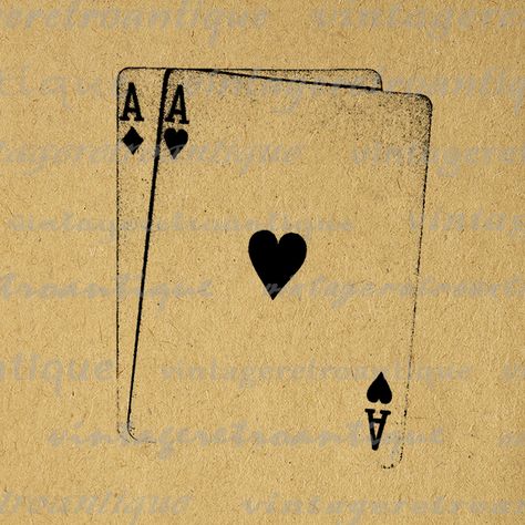 Pair of Aces Printable Graphic Download Poker Digital Image Vintage Clip Art  @ vintageretroantique.com #Printable #Digital #Image #Art #VintageRetroAntique #Clipart #Download #Vintage #Antique #Artwork #Illustration Aces Tattoo, Ace Tattoo, Etsy Best Sellers, Vintage Clip Art, Image Vintage, Antique Artwork, Line Art Tattoos, Images Vintage, Clip Art Vintage