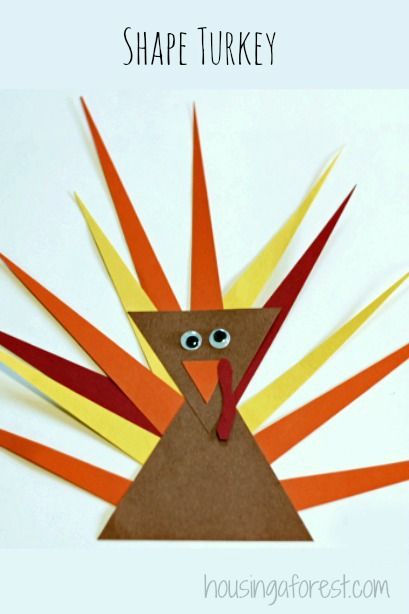 Shape Turkey  ~ Simple toddler activity that helps with shape recognition Triangle Turkey Craft, Shape Turkey For Preschool, Turkey Suncatcher Craft, Rectangle Turkey Craft, Pattern Turkey Craft, Thanksgiving Arts And Crafts, November Crafts, Thanksgiving School, Triangle Art