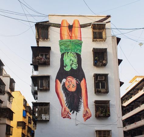 New Mural "Dizzy" by Anpu Varkey for Streetart India, founded in Mumbai, India ~.~ Art And Craft Paper, New York Graffiti, Sidewalk Chalk Art, Best Street Art, Graffiti Wall Art, Mumbai India, Flash Art, Graffiti Artist, Blog Website