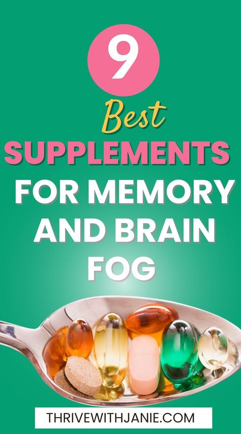 Supplements for memory and brain fog Brain Fog Supplements, Supplements For Memory, Improve Memory Brain, Vitamins For Memory, Memory Supplements, Brain Healthy Foods, Brain Boosting Foods, Brain Health Supplements, Brain Memory