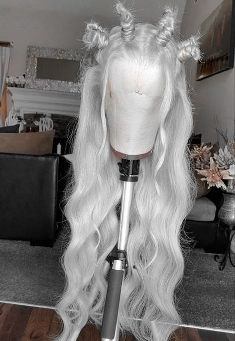 Nani Drawing, Black And White Wig, Kylie Hair, White Wig, Drag Wigs, Kawaii Wigs, Lace Fronts, Long Human Hair Wigs, Creative Hair Color