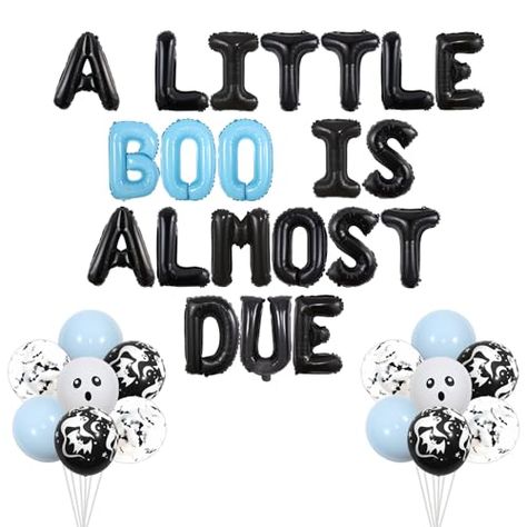 50 Fabulous (Somewhat Spooky) Halloween Baby Shower Ideas Spooky Baby Shower Ideas Boy, Ghost Baby Shower Ideas, Halloween Baby Shower Decorations, Boo Decorations, Halloween Baby Shower Ideas, Little Boo Is Almost Due, Boo Party, Baby Boy Halloween, Halloween Baby Shower Theme