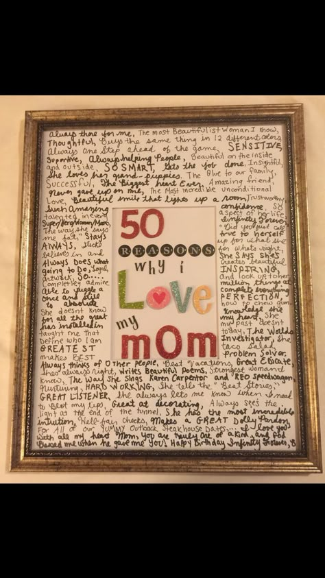 50th Birthday Presents, Moms 50th Birthday, Anniversaire Diy, I Love My Mom, Box Of Sunshine, Love My Mom, 50th Birthday Ideas, Diy Gifts For Mom, Moms Birthday