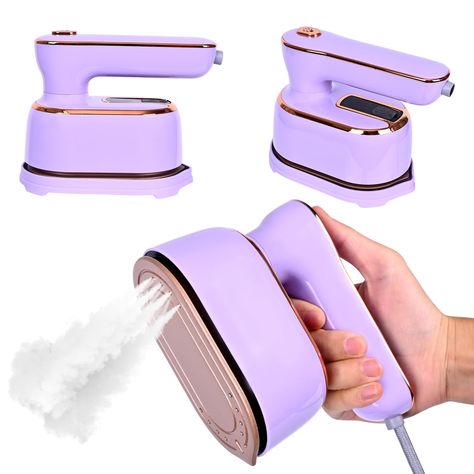 PRICES MAY VARY. 【 2 in 1 Travel Steamer for Clothes 】This 2-in-1 clothing steam iron can be a regular iron or a steam iron for different ironing needs. When you plug in the steamer without pressing the button, you will get an iron. When you press the button, you can use it as a steam iron. 【 1000w&5s Fastheating 】The steamer has a power of up to 1000W and can iron at a constant temperature of 302°F. It takes only 5 seconds to warm up and 3 minutes to iron a garment, making it easy to iron cloth Most Bought Items On Amazon, Steam Iron Clothes, Handheld Steam Iron, Steam Clothes, Travel Steamer, Fabric Clothes, Future Gadgets, Iron Steamer, Ironing Machine