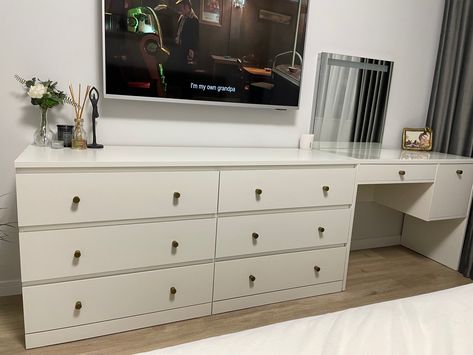 Syvde Dressing Table, Malm 6 Drawer Dresser, Ikea Malm 6 Drawer Dresser, Ikea Malm 6, Dressing Table Makeover, Sweet House, Ikea Malm, Table Makeover, Dreamy Room