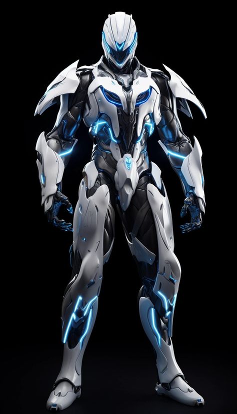 Robotic Armor Concept Art, Robot Armor Concept Art, Robotic Armor Suits, Chitin Armor Concept Art, Blue Sci Fi Armor, Robot Suit Concept Art, Sci Fi Tech Design, Sci Fi Armor Suits, Futuristic Armor Concept Art