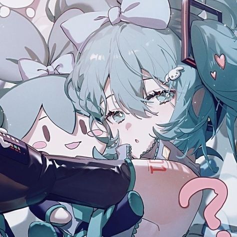 #miku #volacoid #pjsk #icon #pfp #mikuxcinna #cinnamoroll Miku Hatsune Chibi, Miku Hatsune Vocaloid, Vocaloid Funny, Cute Profile Pictures, Cute Anime Pics, Cute Cartoon Wallpapers, Hatsune Miku, Cute Icons, Blue Hair