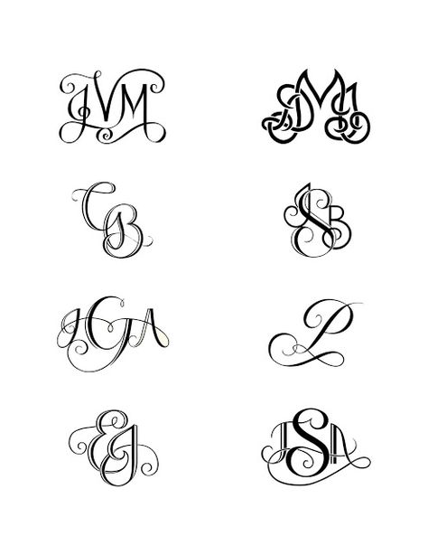 Invitations, Ink, Social Design Studio: Hand-lettered Monograms Kids Initial Tattoos, Initial Tattoos, Tattoo Name Fonts, Monogram Tattoo, Diy Tattoo Permanent, Remembrance Tattoos, Unique Monogram, Memorial Benches, Initial Tattoo