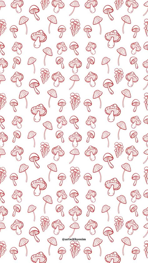 Cute Mushroom Background, Hongos Wallpaper, Mushroom Background Wallpapers, Background Mushroom, Keyboard Ideas, Mushroom Background, Honeycomb Wallpaper, Mushroom Aesthetic, Holiday Iphone Wallpaper