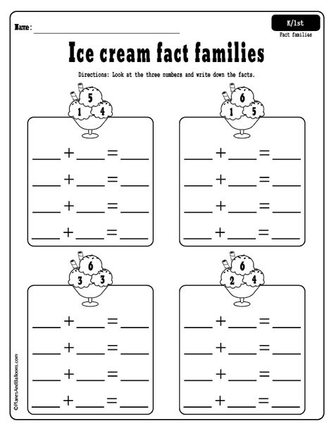 Fun fact families activities for kindergarten and first grade. Free printable kindergarten math worksheets perfect for math centers or morning work. #kindergarten #firstgrade #math Math Fact Families First Grade, Related Facts First Grade Activities, Fact Family Worksheets 2nd Grade, Related Facts First Grade, Fact Families 2nd Grade, Math Fact Families, Fact Family Activities 1st Grade, Fact Families First Grade, Fact Families Activities