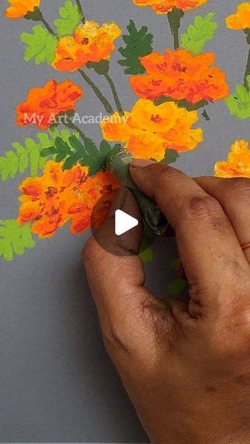 How To Paint Marigolds, Marigold Drawing, Marigold Art, Explore Drawing, Classical Art Memes, Viral Reels, Art Academy, Art Memes, Classical Art