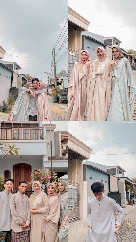 Raya Pose Ideas, Ied Mubarak Outfit, Outfit Eid Mubarak, Eid Pictures Poses, Lebaran Outfit, Dress Muslim Modern, Eid Pics, Muslim Outfit, Ootd Poses