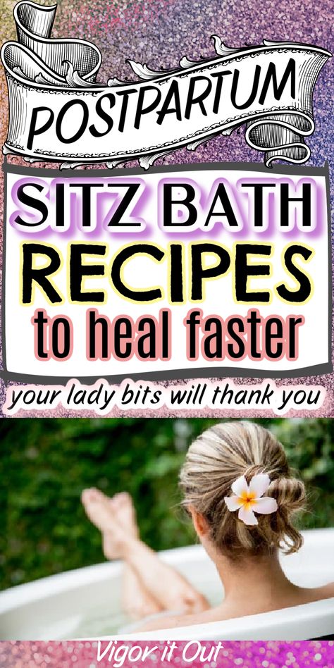 After baby sitz bath for faster postpartum recovery. Heal faster post partum with a DIY herbal sitz bath. Learn a recipe or two and how to ideas for proper postnatal care. Sitz Bath Recipe, Sitz Bath Postpartum, Postnatal Care, Postpartum Healing, Sitz Bath, Postpartum Health, Lactation Recipes, Bath Recipes, Breastfeeding Diet