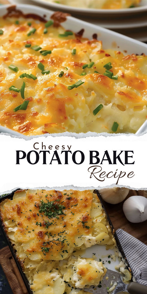 Cheesy Potato Bake Recipe  Ingredients: 2 peeled potatoes, thinly sliced Butter, for greasing the baking dish 150 ml (2/3 cup) of cream 2 cloves of garlic, chopped Salt and black pepper, to taste 80 grams of mozzarella cheese Potatoes And Mozzarella Cheese, Oven Potatoes With Cheese, Cheesy Baked Potatoes In The Oven, Potato Baking Recipes, Hobbit Luncheon, Cheese Potatoes Baked, Potato Bake Recipe Easy, Easy Potato Bake, Baked Cheesy Potatoes