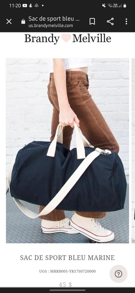 Brandy Duffle Bag, Black Duffle Bag, Canvas Duffel Bag, Canvas Bags, Blue Canvas, Duffel Bag, Blue Bags, Canvas Bag, Brandy Melville