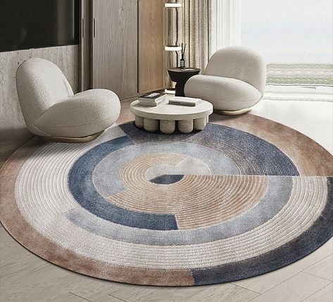 Modern Living Room Rug Ideas, Round Area Rugs, Large Geometric Modern – Paintingforhome Round Carpet Design, Living Room Luxury Modern, Contemporary Round Rugs, Living Room Rug Placement, Mid Century Modern Rugs, Large Modern Rugs, Modern Round Rugs, Area Rugs Modern, Floor Rugs Living Room