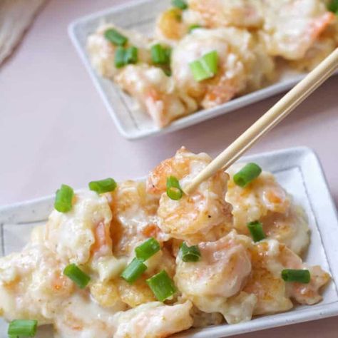 Easy Buffet Style Creamy Chinese Coconut Shrimp Recipe - Asian Coconut Shrimp, Chinese Creamy Coconut Shrimp Recipe, White Sauce Shrimp, Chinese Buffet Shrimp Recipes, Honey Coconut Shrimp, Recipes With Popcorn Shrimp, Shrimp With Coconut Sauce, Shrimp And Coconut Milk Recipes, Creamy Coconut Shrimp Chinese