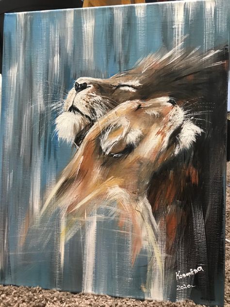 Painting Animals Acrylic, Canvas Painting Ideas Animals, Lion Painting Ideas, Painting Ideas On Canvas Animals, Lions Painting, Lion Painting Acrylic, Abstract Lion Painting, Animal Acrylic Painting, Lion Paintings