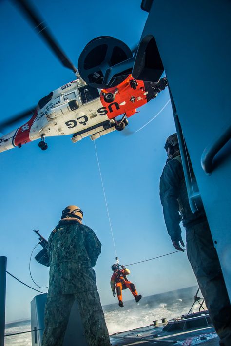 Hh60 Pavehawk, Coast Guard Aesthetic, Coast Guard Uniform, Drilling Engineer, Rescue Swimmer, Coast Gaurd, Coast Guard Helicopter, Coast Guard Boats, Coast Guard Rescue