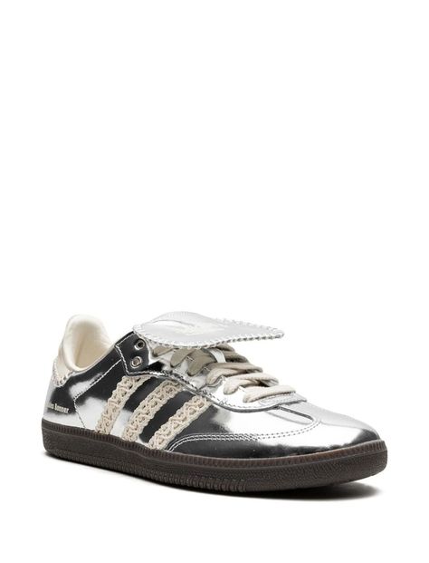 Samba Sneakers In Silver Metallic by adidas x Wales Bonner Wales Bonner Samba, Samba Sneakers, Football Silhouette, Adidas X Wales Bonner, Comfortable Mens Shoes, Desired Reality, Nyc Girl, Silver Sneakers, Wales Bonner