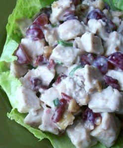 Southern Living's Honey Chicken Salad--use grapes and walnuts instead. Apple Grape Chicken Salad, Honey Chicken Salad, Chicken Salad Recipe With Grapes And Apples, Water Chestnut Chicken Salad, Chicken Salad Recipe With Grapes Apples And Pecans, Chicken Salad Walnuts Grapes, Walnut Chicken Salad, Salad With Grapes, Walnut Chicken