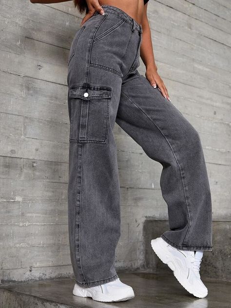 VAC IFM SINGLES AVAILABLE WELL COME TO THE DENIM BOTTOM HUB BOTTOM WEAR * WOMANS CARGO FALE POKET JEANS PATTERN - FALEP POKET JEANS Fabric: DENIM NON STRECHABLE Colours : 3 CREEM /GRAY /CHARCOAL SIZE=26-28-30-32-34 Length : 40 INC Loose Fit Denim, Patterned Jeans, Jeans Fabric, Modern Wardrobe, Cargo Jeans, Denim Fabric, Long Length, Flap Pocket, Denim Pants