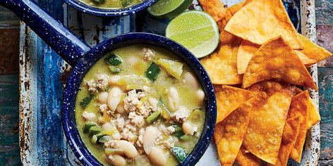 White Bean and Pork Chili Recipe | MyRecipes Pork Chili Recipe, White Chili Recipe, Hearty Chili Recipe, One Pot Recipes, Pork Chili, White Bean Chili, Hearty Chili, White Chili, Fall Soup Recipes