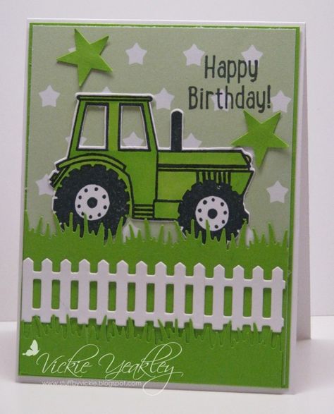 FF16Edna15 Tractor vky More Tractor Cards Handmade, Tractor Cards, Diy Holiday Cards, Horse Cards, Birthday Card Craft, Homemade Birthday Cards, Hand Made Greeting Cards, Masculine Birthday Cards, Birthday Cards For Boys