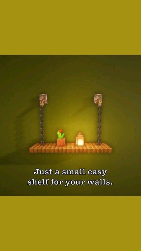 Minecraft Shelves, Minecraft Shelf Ideas, Easy Shelves, Minecraft Inspo, Minecraft Crafts, Minecraft Creations, Minecraft Designs, Minecraft Houses, Minecraft