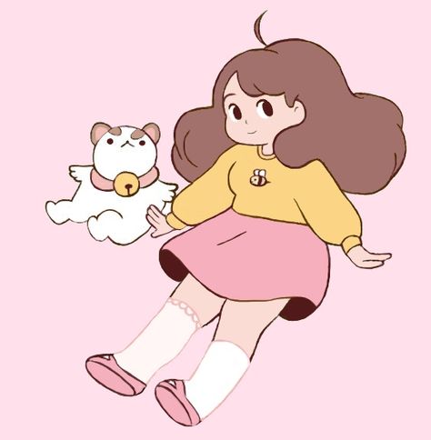 Super cute pink Bee and Puppycat fanart! #beeandpuppycat #puppycat Bee Fanart Bee And Puppycat, Bee And Puppy Cat Fanart, Bee And Puppycat Drawings, Puppy Cat And Bee, Bee And Puppycat Cosplay, Bee And Puppycat Art, Bee And Puppycat Aesthetic, Bee From Bee And Puppycat, Bee Bee And Puppycat