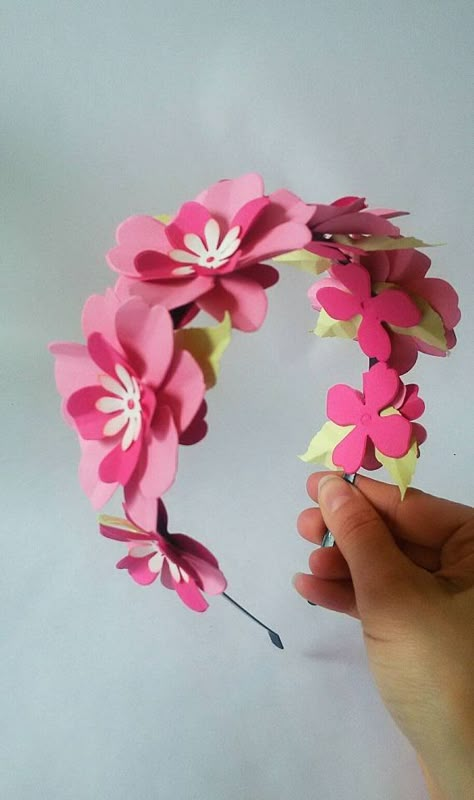 Costume Fleur, Felt Hair Accessories, Diy Lace Ribbon Flowers, Flower Costume, Flower Headdress, Floral Ornaments, Headband Flower, Handmade Kids, Diy Headband