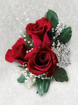 For the mother of the bride or groom, or other special female guest, this rose corsage, featuring three large-headed roses, is an eye-catching accessory to mark the special day. The roses are trimmed with gypsophila and pitttosporum and have pearl sprays for an extra special finishing touch. http://www.interflora.co.uk/catalog/product.xml?product_id=2524176;category_id=2329616 Red Corsages, Prom Flowers Corsage, Prom Corsage And Boutonniere, Rose Corsage, Corsage And Boutonniere, Corsage Prom, Red Rose Bouquet, Prom Flowers, Flower Corsage