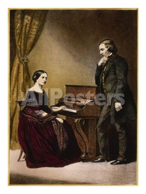 Robert and Clara Schumann, C.1850 People Giclee Print - 46 x 61 cm Clara Schumann, Romantic Composers, Robert Schumann, Stretched Canvas Wall Art, Classical Music, Canvas Print Wall, High Quality Art Prints, Photographic Prints, Photographic Print