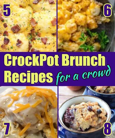 Slow Cooker Breakfast Recipes: 9 Crockpot Brunch Ideas For a Crowd, Breakfast Potluck or Holiday Morning Brunch Ideas For A Crowd Crock Pots, Ward Breakfast Ideas, Brunch For A Group Ideas, Breakfast For Potluck Parties, Brunch Potluck Ideas Crock Pot, Breakfast Bar Setup Ideas, What To Bring To A Breakfast Potluck, Easy Large Group Breakfast Ideas, Christmas Brunch Crockpot Ideas