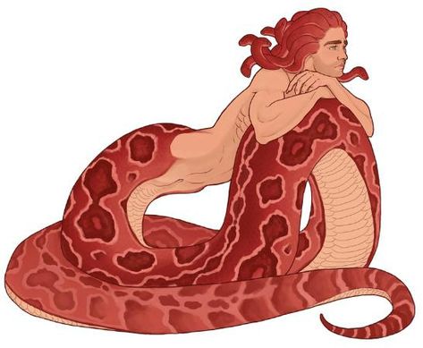 Half Snake Half Human Oc, Half Snake Half Human Drawing Base, Gorgon Concept Art, Male Gorgon Art, Naga X Human, Snake Human Hybrid Male, Naga Male Snake, Gorgon Oc Male, Naga Poses Reference