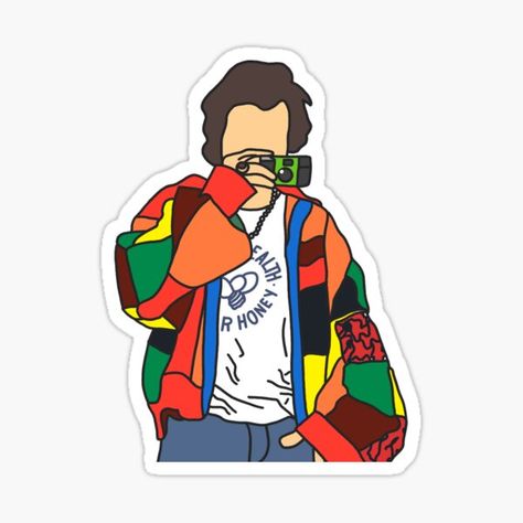 Harry Styles Dibujo, Harry Styles Drawing, Gambar One Direction, Snapchat Stickers, Celebrity Art, Edward Styles, Cool Stickers, Aesthetic Stickers, Sticker Collection