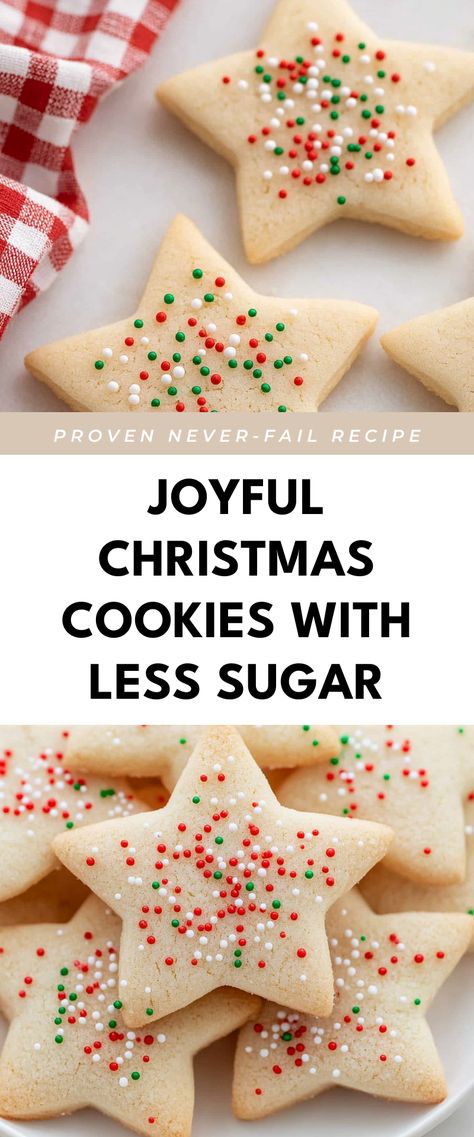 Image for Joyful Christmas Cookies with Less Sugar Low Sugar Holiday Cookies, Healthy Christmas Sugar Cookies, Low Sugar Cookies For Kids, No Sugar Christmas Cookies, Sugar Free Cutout Cookies, Healthier Sugar Cookies, Low Sugar Cookies Recipes, Cookies Made With Stevia, Low Sugar Christmas Cookies