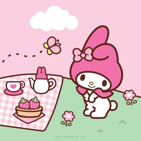 Hello Kitty And Friends Painting, Hello Kitty And Friends Icons, Hello Kitty Friends Sanrio Characters, Sanrio Picnic, Sanrio Baddie, Melo Wallpaper, May Melody, Artbox Cafe, Bloxburg Images