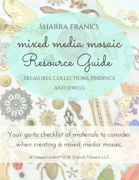 Sharra Frank's Mixed Media Mosaic Resource Guide of Treasures, Mosaic Mirror Frame, Mixed Media Mosaic, Creative Retreat, Mosaic Table Top, Mosaic Mirror, Mirror Mosaic, Mosaic Table, Window Hanging, Online Classes