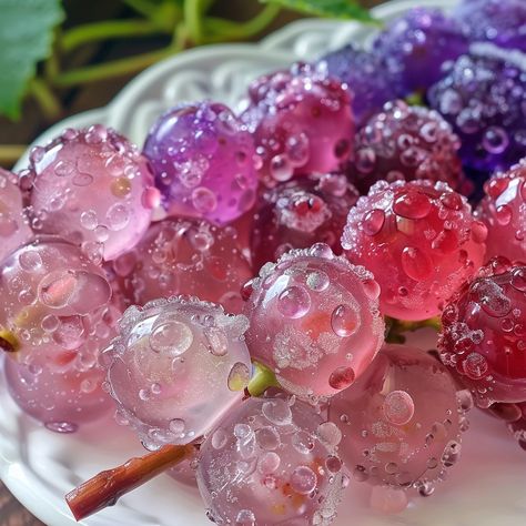 🍇✨ Beat the heat with Frozen Candy Grapes with Jello! A frosty, fruity delight! #SweetChill 🍽️ Frozen Candy Grapes with Jello 🛒 Ingredients: Grapes: 1 lb Your favorite Jello flavor: 1 packet Water (for dipping) 👩‍🍳 Instructions: Wash: Rinse grapes and pat dry. Dip: Dip grapes in water, then roll in Jello powder. Freeze: Lay on a baking sheet and freeze until solid. 🌈 Enjoy a burst of chilly sweetness with these Frozen Candy Grapes! Perfect for sunny days or as a fun snack anytime. Try the... Grape Frosting, Grapes With Jello, Frozen Candy Grapes, Grape Gummies, Purple Grape Aesthetic, Grape Astetic, Grapes Aesthetic, Purple Grapes Aesthetic, Frosted Grapes