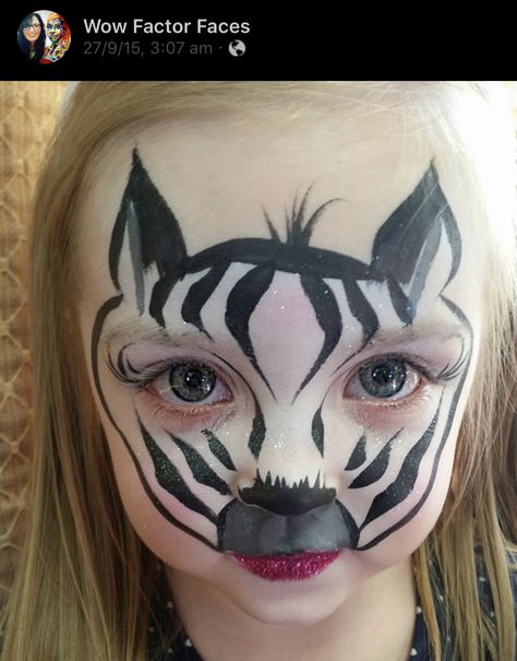 Zebra Zebra Face Paint For Kids, Zebra Face Paint, Animal Face Paintings, Zebra Face, Girl Face Painting, Animal Makeup, Kids Face Paint, Face Painting Designs, Circus Birthday