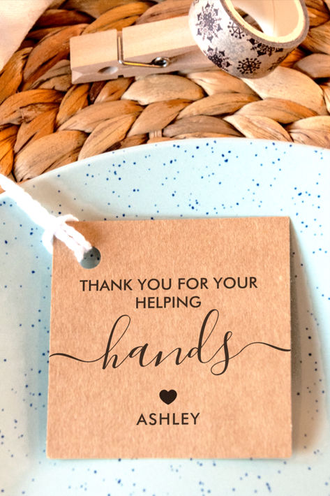 Thank You for Your Helping Hands Gift Tag on Kraft Paper Hand Lotion Gift Tag, Soap Teacher Gift, Teachers Appreciation Week Gifts, Helping Hand, Helping Hands, Hand Lotion, Teacher Appreciation Week, Hand Soap, Teacher Appreciation