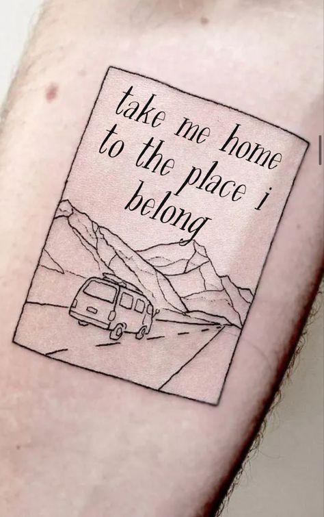 Country Roads Take Me Home Tattoo, Country Road Tattoo, Your Gonna Go Far Tattoo, Country Roads Tattoo, County Tattoo Ideas, Maching Tattoos, New York Tattoo, Doodle Paint, Tattoo Quotes For Women