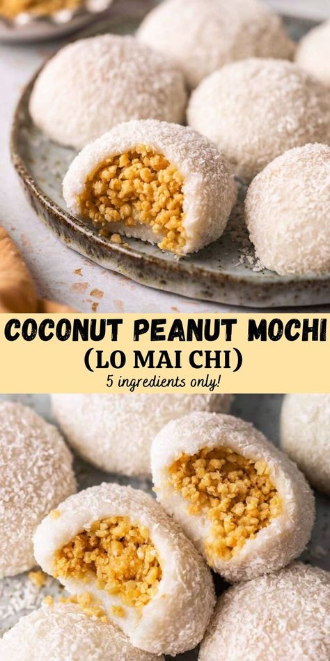 Mochinut Recipe, Asian Sweet Recipes, International Baked Goods, Coconut Mochi Recipe, Coconut Sauce Dessert, Asian Deserts Recipe, Mochi Filling Recipe, Asian Desserts Easy Coconut Milk, Cantonese Desserts