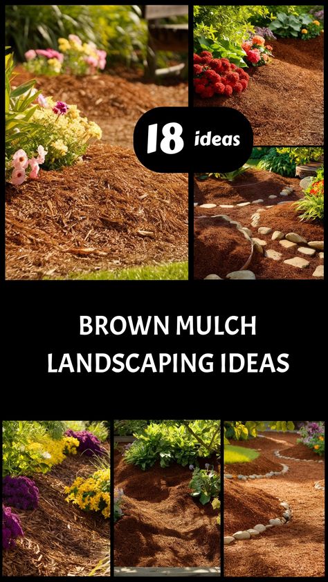 Explore innovative landscaping concepts using brown mulch to enhance the appeal and practicality of your garden. Give your outdoor area a revitalizing update that it truly deserves. Landscape Ideas With Mulch, Front Yard Mulch Landscaping, Mulch Design Ideas, Mulch Glue For Mulch, Brown Mulch Landscaping, Rubber Mulch Landscaping Ideas, Mulch Backyard Ideas, Landscape With Mulch, Mulch Alternative Ideas