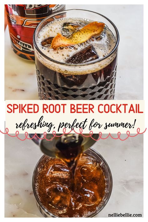 Root Beer Rum Cocktails, Rootbeer Cocktail Recipes, Cocktails With Rootbeer, Rootbeer Alcohol Drink, Alcoholic Drinks With Root Beer, Root Beer Alcoholic Drinks, Root Beer Cocktail, Western Cocktail, Beer Mixed Drinks