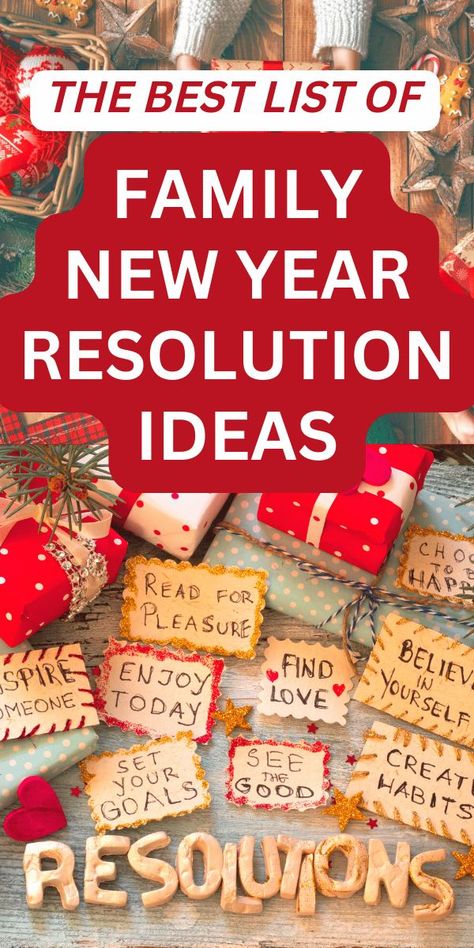 Don't set family new year's resolutions! Instead use these FUN family New Year goals ideas! Way to focus in New Year for whole family while improving family time new year! #newyearresolutions #familygoals #holidayideas #nyeparty #newyeargoals #familytime Ideas For New Years Resolution, Kids Goals For New Year, Family New Years Resolution Ideas, New Year Devotions, Year Goals Ideas, New Year Goals Ideas, Family Goal Setting, Family Resolutions, Goal Setting Ideas