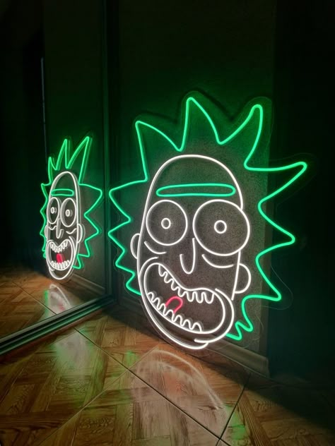 Neon sign Rick, Cartoon Network 90s, Neon Board, Uni Room Inspo, Funny Furniture, Neon Decorations, Money Wallpaper Iphone, Money Wallpaper, Bbq Set, Infinity Mirror